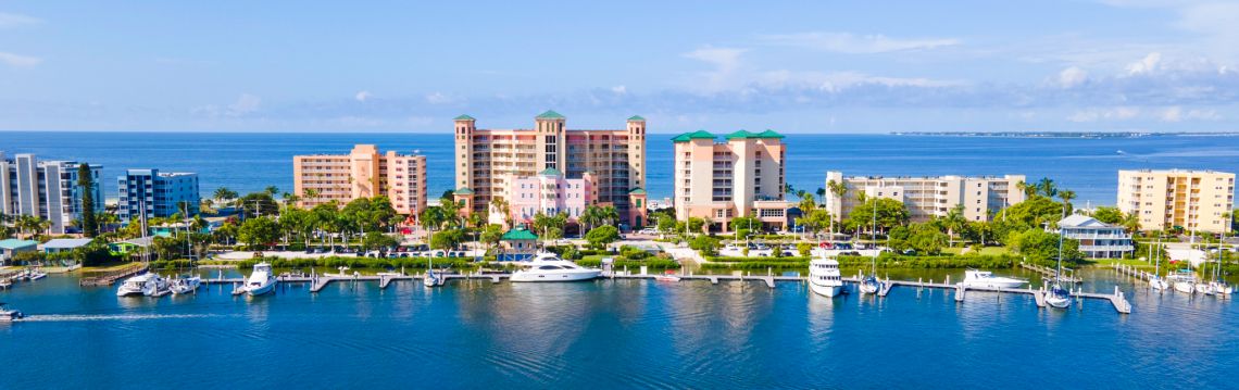 Fort Myers Beach Coastline with Condo Buildings Fort Myers Beach Coastline with Condo Buildings