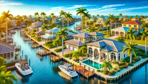 Casas unifamiliares en el agua en Cape Coral, Florida Casas unifamiliares en el agua en Cape Coral, Florida