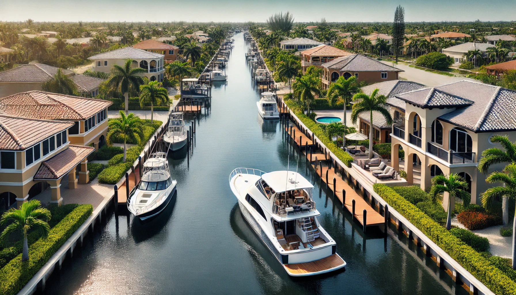 Houses on a Canal in Cape Coral, Florida Houses on a Canal in Cape Coral, Florida