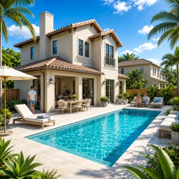 Florida Pool Home with Private Backyard Florida home with a private backyard pool and people enjoying the outdoor area